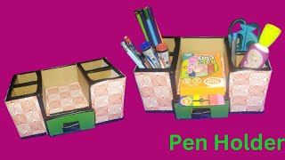 Making Desk Organizer with Waste Paper DIY Desktop Handmade  Pen holder  paper craft [upl. by Sibyls409]