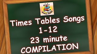 Times Tables Songs 112 for Kids  23 Minute Compilation from Silly School Songs [upl. by Erickson]