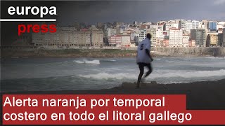 Activada la alerta naranja por temporal costero en todo el litoral gallego [upl. by Rehpotsrhc]