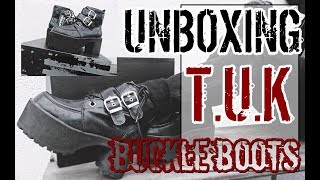 GOTH SHOES UNBOXINGTRY ON I TUK SPRING 2019 COLLECTION I BUCKLE BOOTS [upl. by Aitnyc]