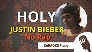 HOLY Justin Bieber  KARAOKE Piano  No Rap [upl. by Emiline]