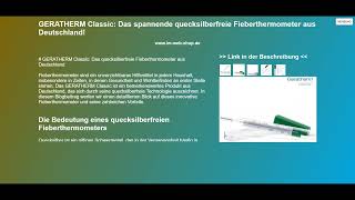 GERATHERM Classic Das spannende quecksilberfreie Fieberthermometer aus Deutschland [upl. by Beera]