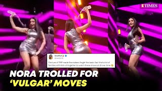 Viral Video Nora Fatehi Trolled for Vulgar Dance on Family Show [upl. by Akcirre]