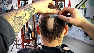 POV Barber SHAVING HEAD compilation razor sound ASMR [upl. by Korwun]