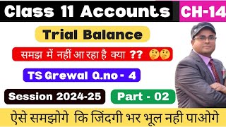 Trial Balance Class 11 Accounts  TS Grewal Qno 4  Part 2 👆 [upl. by Yrolg]