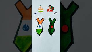 🇮🇳  🇧🇩  Republic Day drawing art flag 26january shorts [upl. by Eehtomit235]