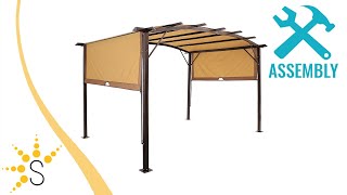 Sunnydaze 9x12 Foot Metal Arched Pergola with Retractable CanopyCRE607 [upl. by Marcile564]