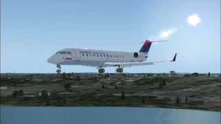 FSX Delta Connection CRJ200 Landing [upl. by Ellives610]