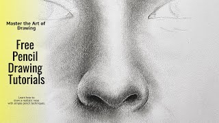 Free Pencil Drawing Tutorial How to Draw a Nose with Simple Tools [upl. by Fiora]