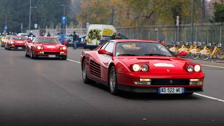 Ferrari Testarossa 40 years anniversary event  30 512TR F512M and Testarossa [upl. by Steep66]