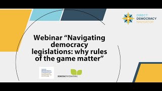 Navigating democracy legislations why rules of the game matter [upl. by Anilatsyrc]