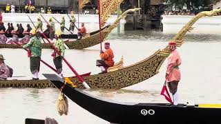 Thailand 🇹🇭 Bangkok The Royal Barge Procession which royal barges glide along Chao Phraya river [upl. by Market]