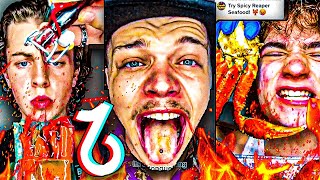 EXTREME 1 Hour Spicy Food Tiktok Compilation Pt2🥵🌶 [upl. by Sophy]