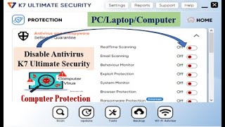 How do I Disable and Enable Antivirus  Antivirus Software  K7 Ultimate Security  Windows  2024 [upl. by Tien]