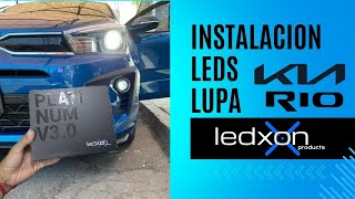 Instalar focos led KIA RIO con lupa  Ledxon Platinum V30 9005 [upl. by Mortie389]