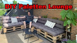 DIY Paletten Lounge selber bauen  Gartenmöbel selber machen  Palettenmöbel bauen  tobiebel [upl. by Renault]