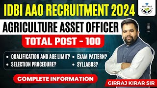 IDBI Recruitment 2024  Agri Asset Officer Vacancy  Eligibility Application Process amp Exam Detailsquot [upl. by Harrietta]