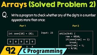 Arrays in C Solved Problem 2 [upl. by Dnalerb]