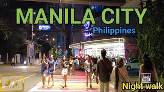 Is Manila City Safe at NightNight walk Around Ermita Manila City Philippines4K [upl. by Atinit]