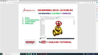 SOLIDWORKS ASSEMBLY LECTURE03 COINCIDENT PARALLEL [upl. by Pippa]