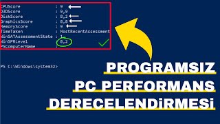 Windows 10 Performans Derecelendirme Testi PROGRAMSIZ [upl. by Bartolomeo]