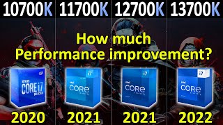 intel i710700K vs 11700K vs 12700K vs 13700K  How much performance improvement [upl. by Acined]