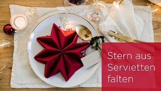 Serviette falten zu Weihnachten WeihnachtsStern  BAUR [upl. by Hyacinthe]