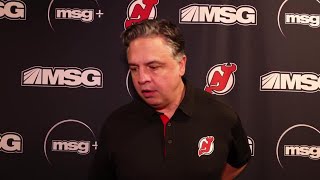 Coach Green on whos going in net today at Coyotes [upl. by Anitsahs]