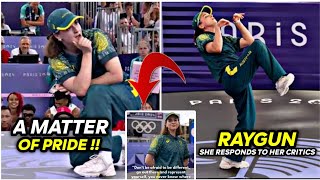 Australian Breakdancer Raygun Hits Back After Online Trolling For Unique Routine at Paris Olympics [upl. by Annamarie241]