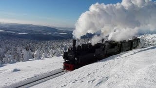 Traumhafte Impressionen von der winterlichen Brockenbahn  steam trains in winter [upl. by Ailima368]