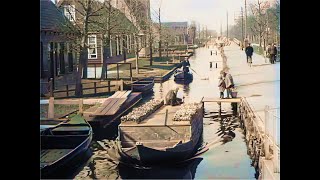 The wonderful town of Aalsmeer capital of the Dutch flower trade in 1930 in color AI colorized [upl. by Morel]