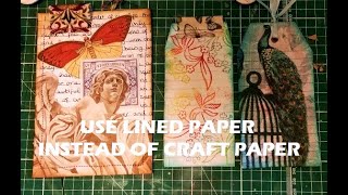 Three Ways With Lined Paper 🖤 Junk Journal Ideas 🖤 Alternatives to Scrapbook Paper [upl. by Guilbert]