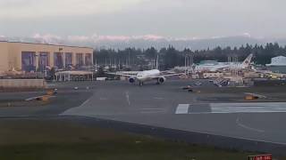 United Airlines first 777300ER takeoff KPAE [upl. by Lovmilla]