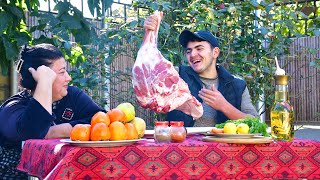 We Cooked Whole LAMB LEG in the Tandoor Azerbaijan Village Cooking [upl. by Cresida]