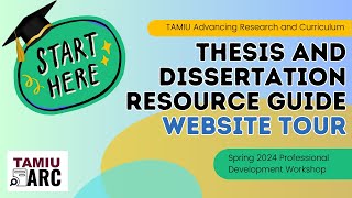 Thesis and Dissertation Web Resources  TAMIU ARC Professional Development Workshop  Spring 2024 [upl. by Halimak]