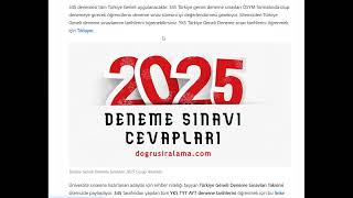 345 Türkiye Geneli Deneme Cevap Anahtarı 2025 Ne Zaman Açıklanacak  Deneme Yorumları [upl. by Sarid795]