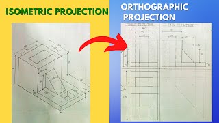 Isometric projection to Orthographic projection engineering drawing TDMC [upl. by Lowrie520]