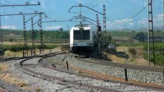 253054 Renfe Mercancias a cargo del Teco BilbaoZaragoza cerca de Cenicero La Rioja [upl. by Hoashis]