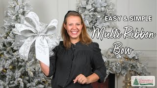 Easy Bow Tutorial with Multiple Ribbons I Glam Bow How To [upl. by Adnahsam]