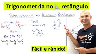 TRIGONOMETRIA NO TRIÂNGULO RETÂNGULO EM 13 MINUTOS [upl. by Vassar]