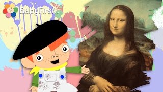 Arte para bebés  A arte do pequeno Vinnie  Obrasprimas Famosas Mona Lisa  Da Vinci  BabyFirst [upl. by Ynamreg]