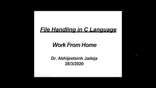 FILEHANDLING IN C PROGRAMMING [upl. by Orazal]