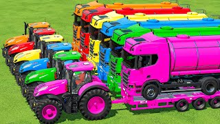 TRANSPORTING WATER TRUCKS amp STEYR TRACTOR OF COLORS IN FS22  FARMING SIMULATOR 22 [upl. by Thibaut]