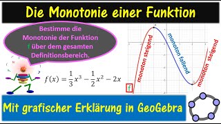 Kurvendiskussion Teil 4 Monotonie untersuchen [upl. by Abdu]