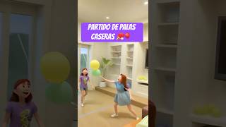 Partido de Palas Caseras ¡Platos de Cartón Globos y Diversión 🏓🎈 [upl. by Kcirrem]