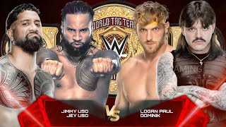 WWE 2K24  Tag Team Match  Logan Paul Dominik Mysterio VS Jey Uso Jimmy Uso  WWE Bad Blood [upl. by Notsahc]