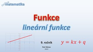 Lineární funkce  Matematika 9 ZŠ [upl. by Katherin]