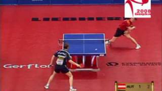 Werner Schlager vs Dimitrij Ovtcharov 2008 WTTTC [upl. by Neelehtak]