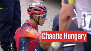 Egan Bernal And Others Crash In Tour Of Hongrie 2023 [upl. by Lladnik948]