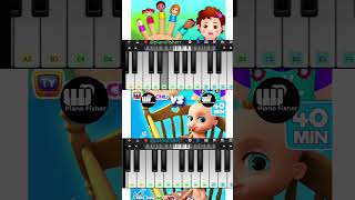 The FINGER FAMILY Song Vs JOHNY JOHNY YES Papa Song  Easy Piano Tune shorts [upl. by Kubiak]